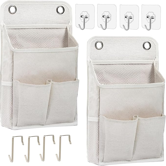 2-Pack Hanging Storage Organizer, Over The Door Hanging Bags/Wall Baskets by LASAMOLL