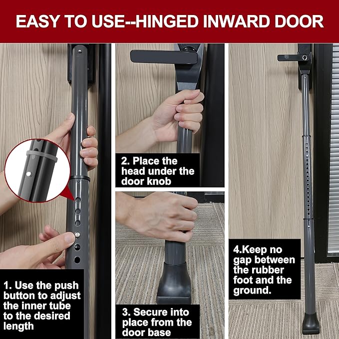 AceMining Upgraded Door Security Bar & Sliding Patio Bar, Heavy Duty Stoppers - Image 8