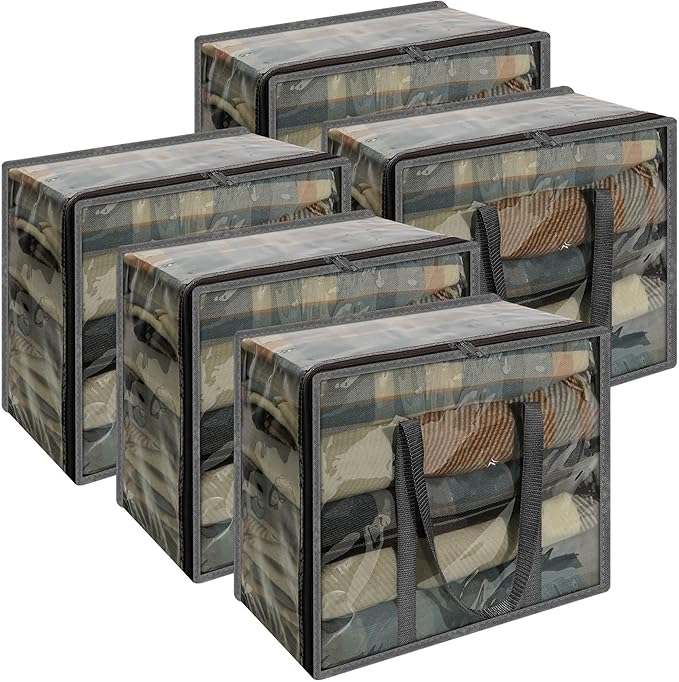 Vieshful Grey 40L Clear Clothes Storage Bag by Vieshful