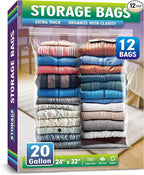 Extra Large 20 Gallon Zippered Plastic Bags by Storage+Master