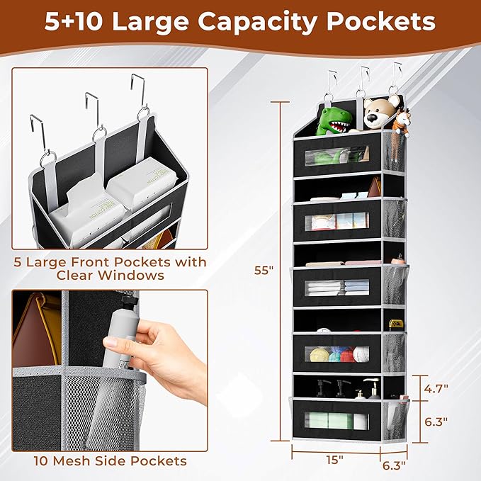 2 Packs 5-Tier Over the Door Storage Organizer - Image 2