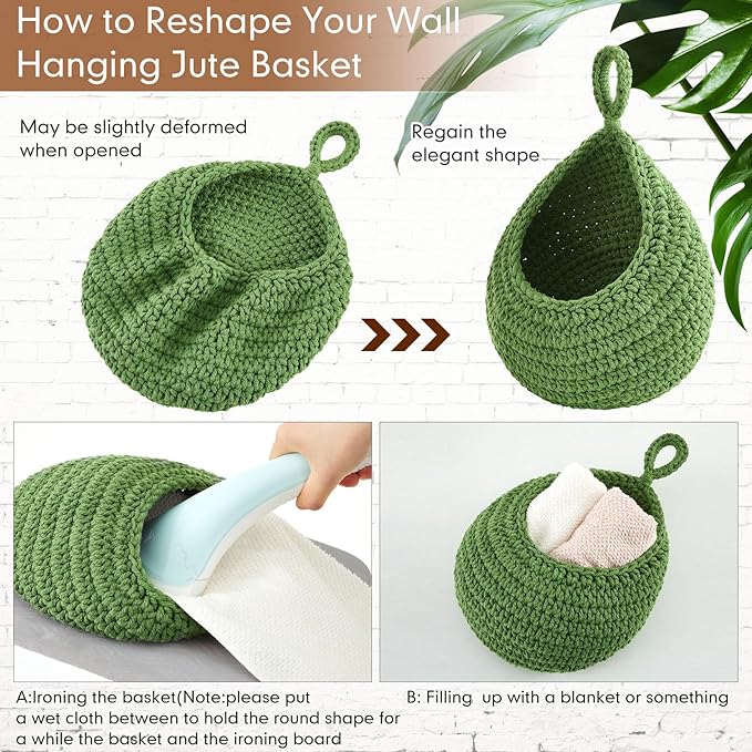 Honeydak Boho Decor Hanging Wall Baskets - Image 4