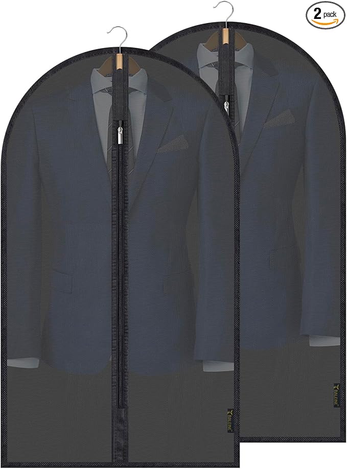 BALEINE 40'' Translucent Garment Bags, 2 Packs PEVA Dress Bag by BALEINE
