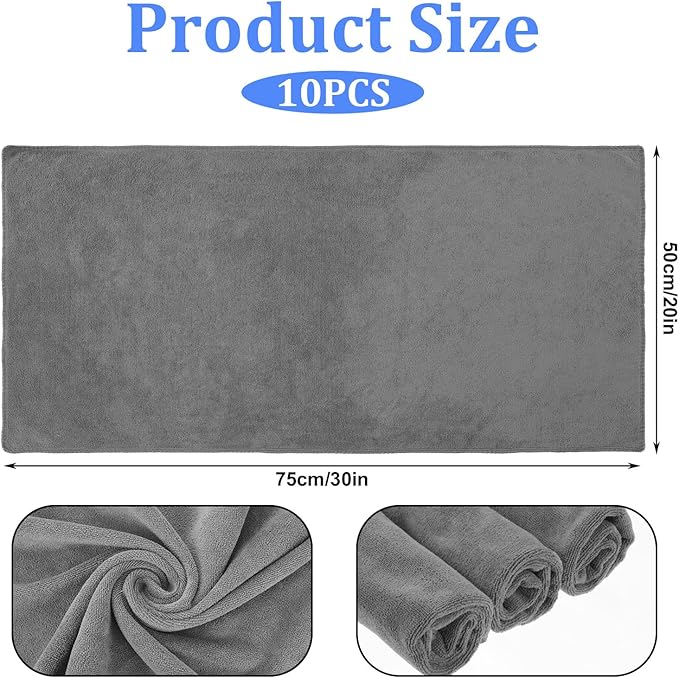 10 Packs Extra Large Microfiber Cleaning Cloth 30" x 20" Reusable Microfiber - Image 2
