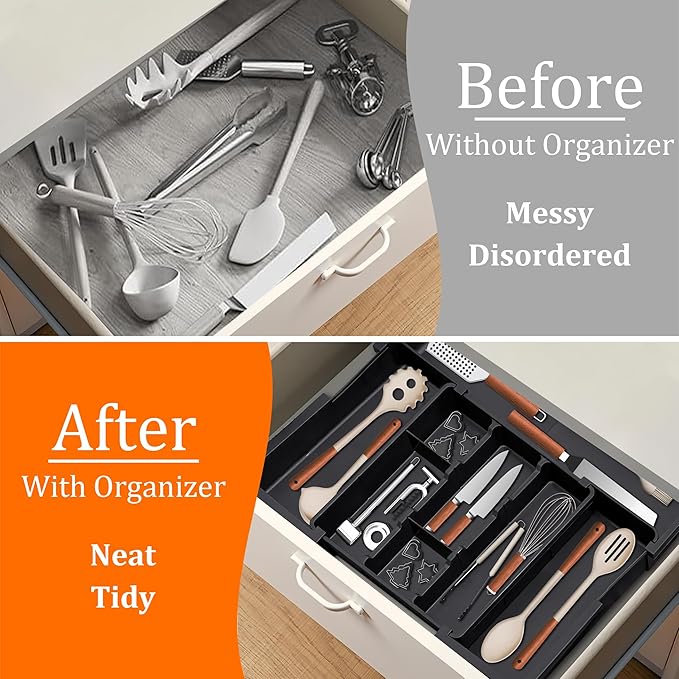 Large Utensil Drawer Organizer Expandable Silverware Organizer - Image 4
