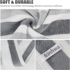 KinHwa Microfiber Hand Towels for Bathroom Soft and Absorbent Face Towels Grey - Image 4