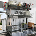 Over The Sink Dish Drying Rack, 3 Tier Adjustable Length Full Stainless Steel by LIVOD