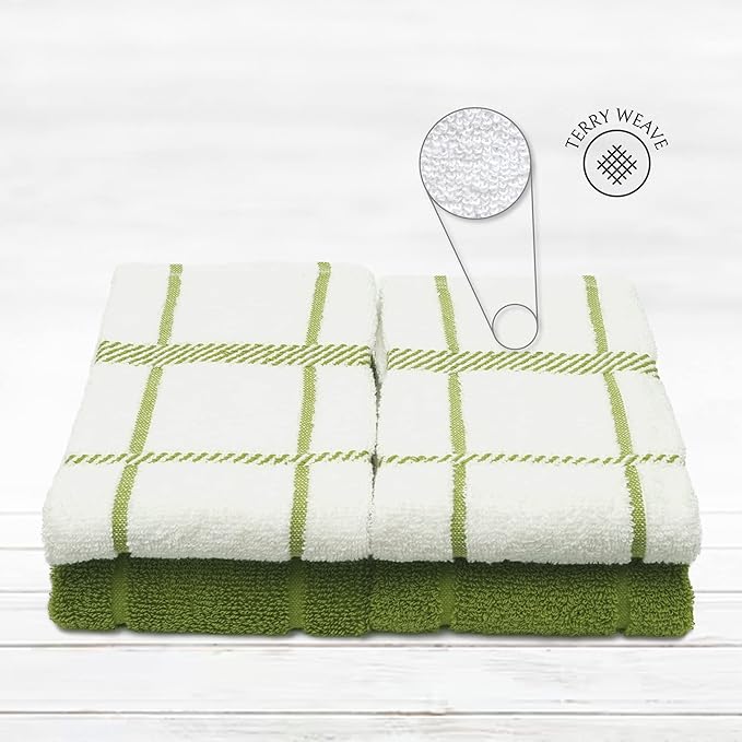 100% Cotton Terry Dish Towels, 4 pack16 x26 Inches, Super Soft and Absorbent - Image 3