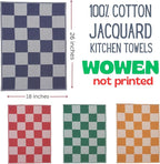 sea me at home Kitchen Towels, French Jacquard 100% Cotton Gingham Check Tea - Image 2