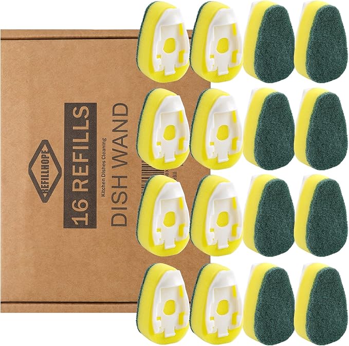 Dish Wand Refills 16Pack, Dishwand Sponges Replacement Heads, Common Compatible by Unknown