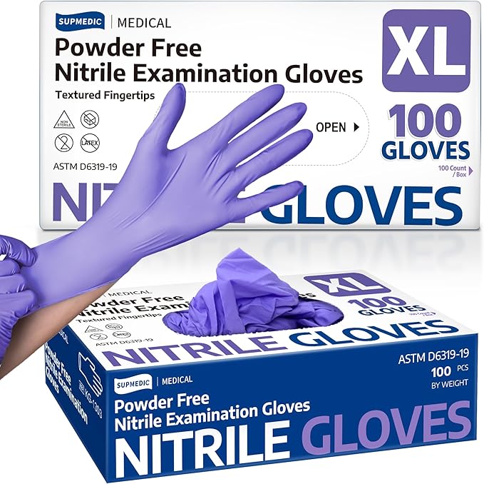 Medical Soft Max™ Nitrile Disposable Gloves, 100 Ct Latex-Free Powder-Free Food by Supmedic