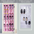 KEEPJOY 28 Pocket Over The Door Shoe Organizer, Hanging Door Shoe Holder Rack - Image 3