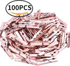 Mini Plastic Clips, 100 Pieces Rose Gold Photo Paper Pegs Clothespins Craft - Image 4