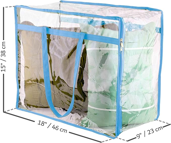 Clear Vinyl Zippered Storage Bags 40L Sturdy Storage Bags - Image 3