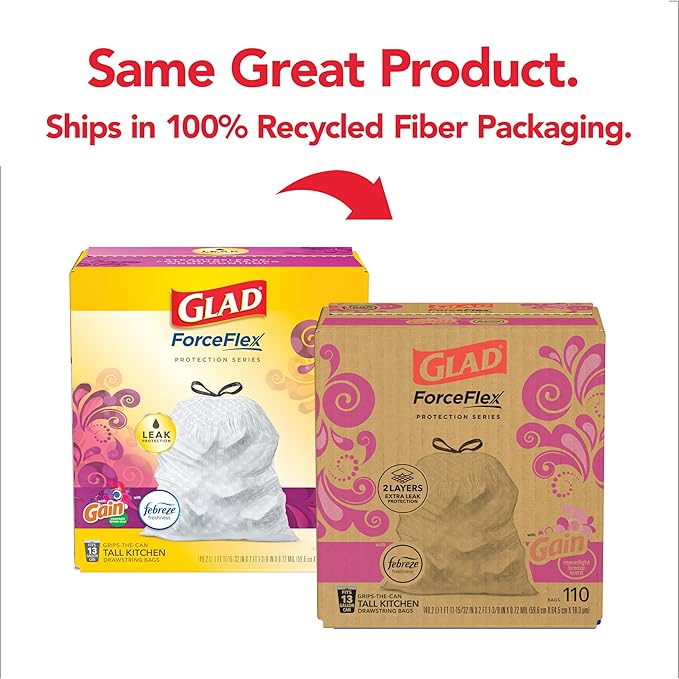 Glad Trash & Food Storage ForceFlex Protection Series Tall Trash Bags, 13 Gal - Image 2