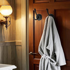 Black Towel Hooks for Wall, 5 Pack Coat Robe Hook Heavy Duty Metal Double Bath - Image 9
