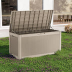 120 Gallon Waterproof Outdoor Storage Box,Resin Deck Box,Lockable Outside Storage Box Container for Patio Furniure,Garden,Pool Tools (120 Gallon,Grey) - Image 4