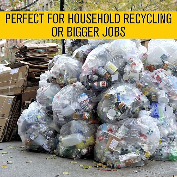 Aluf Plastics 45 Gallon 1.5 MIL Clear Garbage Bags - Image 6