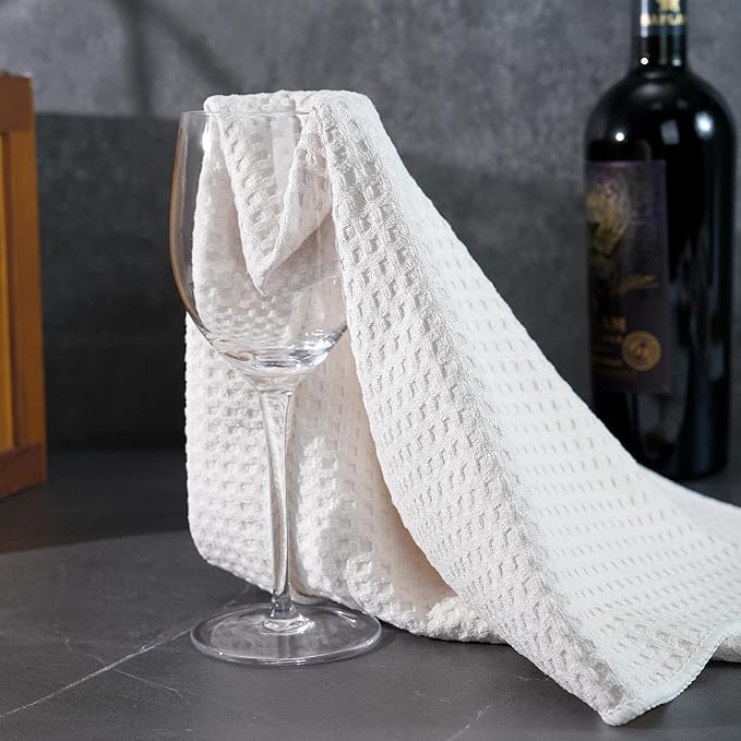 POLYTE Ultra Premium Microfiber Kitchen Dish Hand Towel Waffle Weave, 8 Pack - Image 5