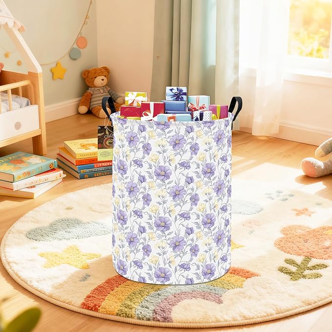 HUNRUNG Laundry Hamper, Large Canvas Fabric Lightweight Storage Basket Toy - Image 8