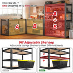REIBII 2400LBS Storage Shelves 5 Tier Garage Shelving Heavy Duty, Adjustable Metal Shelving, Garage Shelves for Basement, Warehouse, Pantry, Closet, Kitchen 72" H x 35.55" W x 16" D, Black, 3 Pack - Image 7
