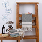 Evelynen Turkish Hand Towels for Bathroom & Kitchen Towels Decorative Set of 2 - Image 3