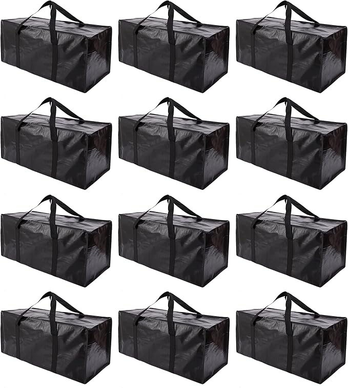 Extra Large Moving Bags with Zippers & Carrying Handles, Heavy-Duty Storage Tote by PANDA+JOYS