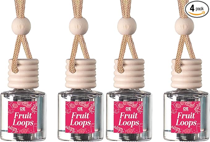 CE CRAFT Car Air Freshener Diffuser, Fruit Loops, 4 Pack Air Deodorizer by CECraftCompany