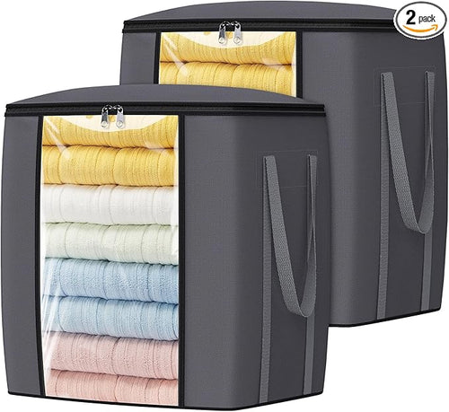 120L Extra Large Clothes Storage Bags, Foldable Blanket Storage and Organization by Unknown