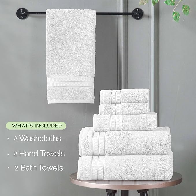 Elegant Comfort Luxury 6-Piece Towel Set, Premium Soft 100% Turkish Cotton - Image 4