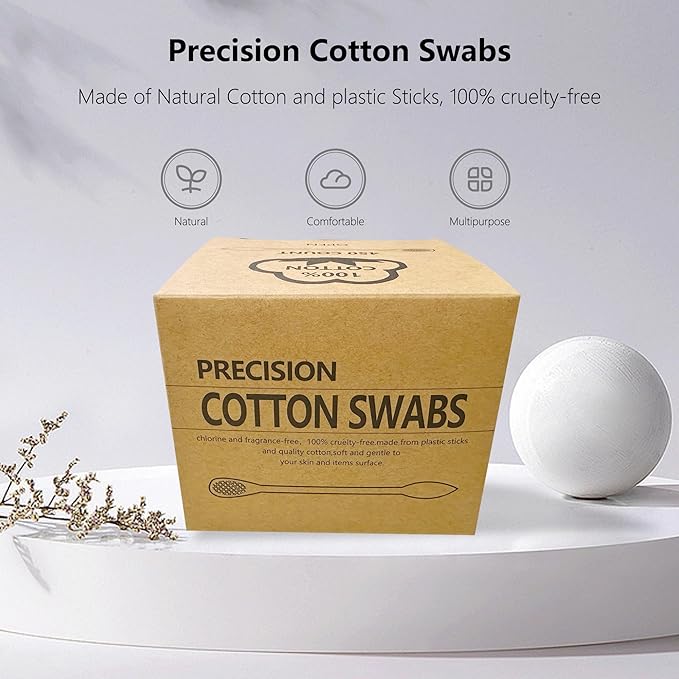 900pcs Precision Cotton Swabs, Pointed&Flattened Tip Cosmetic Applicators - Image 4