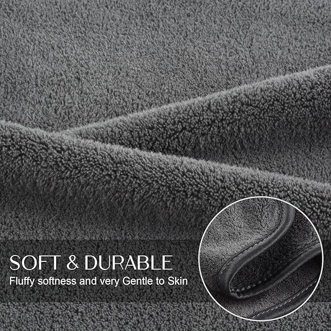 KinHwa Microfiber Hand Towels for Bathroom Soft and Absorbent Face Towels Grey - Image 3