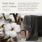 NY Loft 100% Cotton 6 Piece Bath Towel Set | Grey Towels | Oeko-TEX® Standard - Image 4