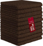DecorRack 10 Pack 100% Cotton Wash Cloth, Luxurious Soft, 12 x 12 inch Ultra by DecorRack