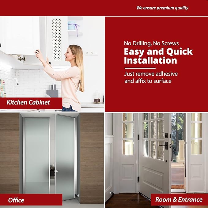 2 Pack Door Stoppers Stop with Extra Stickers, Self-Adhesive Door Stops with - Image 3