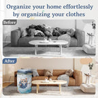 Cute Cat Laundry Basket, Foldable Oxford Cloth Sea Turtle Fish Coral Laundry - Image 5