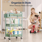 YASONIC 3 Tier Rolling Cart – Metal Utility Storage Carts - Image 7