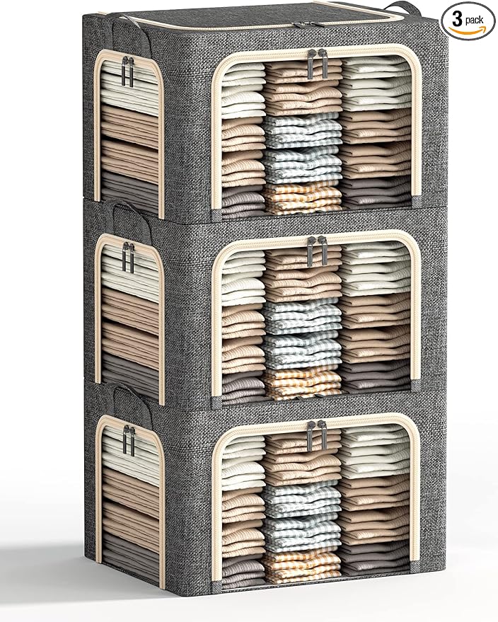 3 Opeings Large Clothes Storage Bins by Furnhome