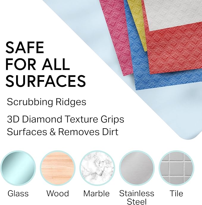 Swedish Wholesale Dishcloths Reusable 8" x 7" Sponge Cloths, Bulk 10 Pack of - Image 7