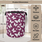Purple Butterfly Silhouette Laundry Basket - Image 2