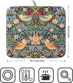Navy Blue Sage Green Chinoiserie Dish Drying Pad 16 x 18 Inch - Image 2