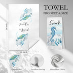 Watercolor Coastal Beach Hand Towels, Sea Horse Turtle Fish Crab Unwind Breathe - Image 2