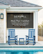 SERWALL Outdoor Rocking Chair Set of 6, Patio Rocking Chair Sets, HDPE Rocking Chair for Adults, Blue - Image 6