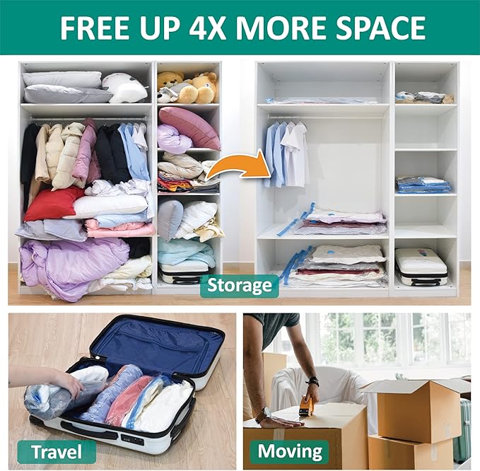 Cozy Essential Vacuum Storage Bags, Compression Space Saver Bags - Image 3