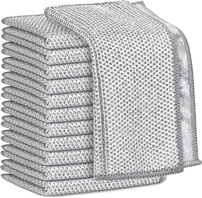 AIDEA Non Scratch Wire Dishcloth 12PK, Wire Dishwashing Rag by AIDEAHOME