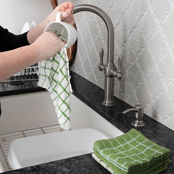 Ritz Terry Check Dish Cloth Set: Highly Absorbent & Super Soft - Image 4