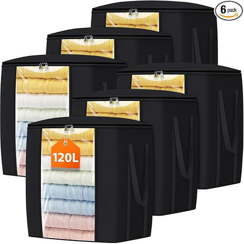 120L Extra Large Clothes Storage Bags, Foldable Blanket Storage and Organization by Unknown