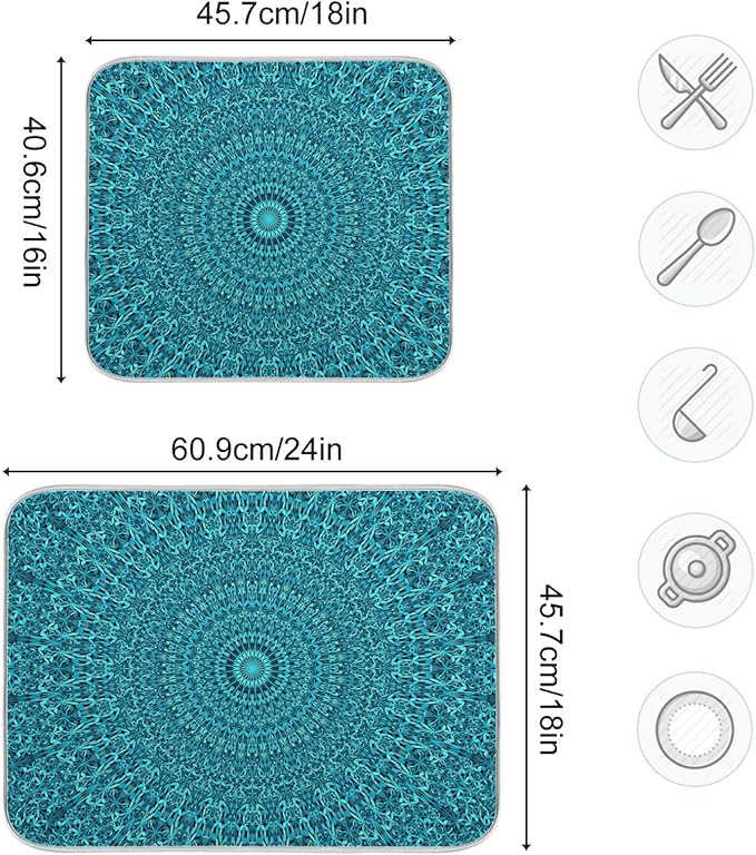 Super Absorbent Dish Drying Mat, Microfiber Fast-Drying Dish Mat, Kitchen Dish - Image 3