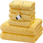SEMAXE Yellow Bath Towel Set, 100% Cotton Absorbent Bathroom Towels by SEMAXE