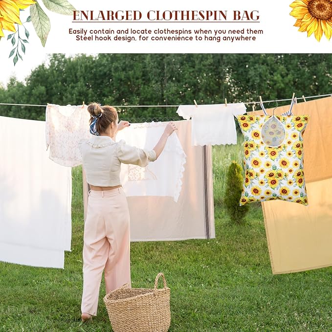 2 Pcs Extra large 20 x 16 Inch Clothespin Bag - Image 3